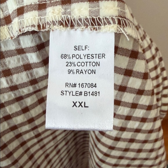 Pomander Place Brown Gingham Seersucker Zacara Dress Size XXL - Picture 11 of 11